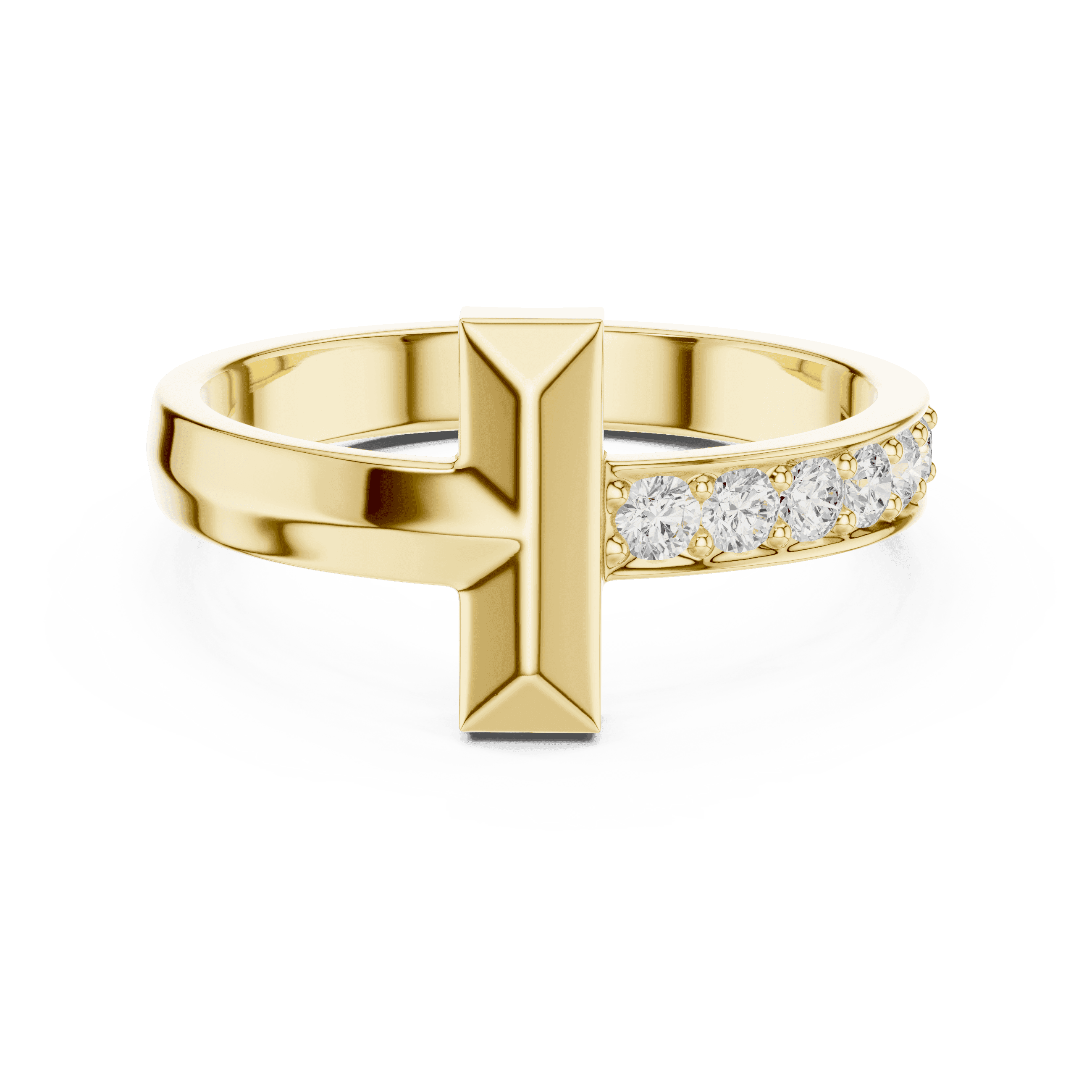 White Gold Diamond Cross Ring for Men