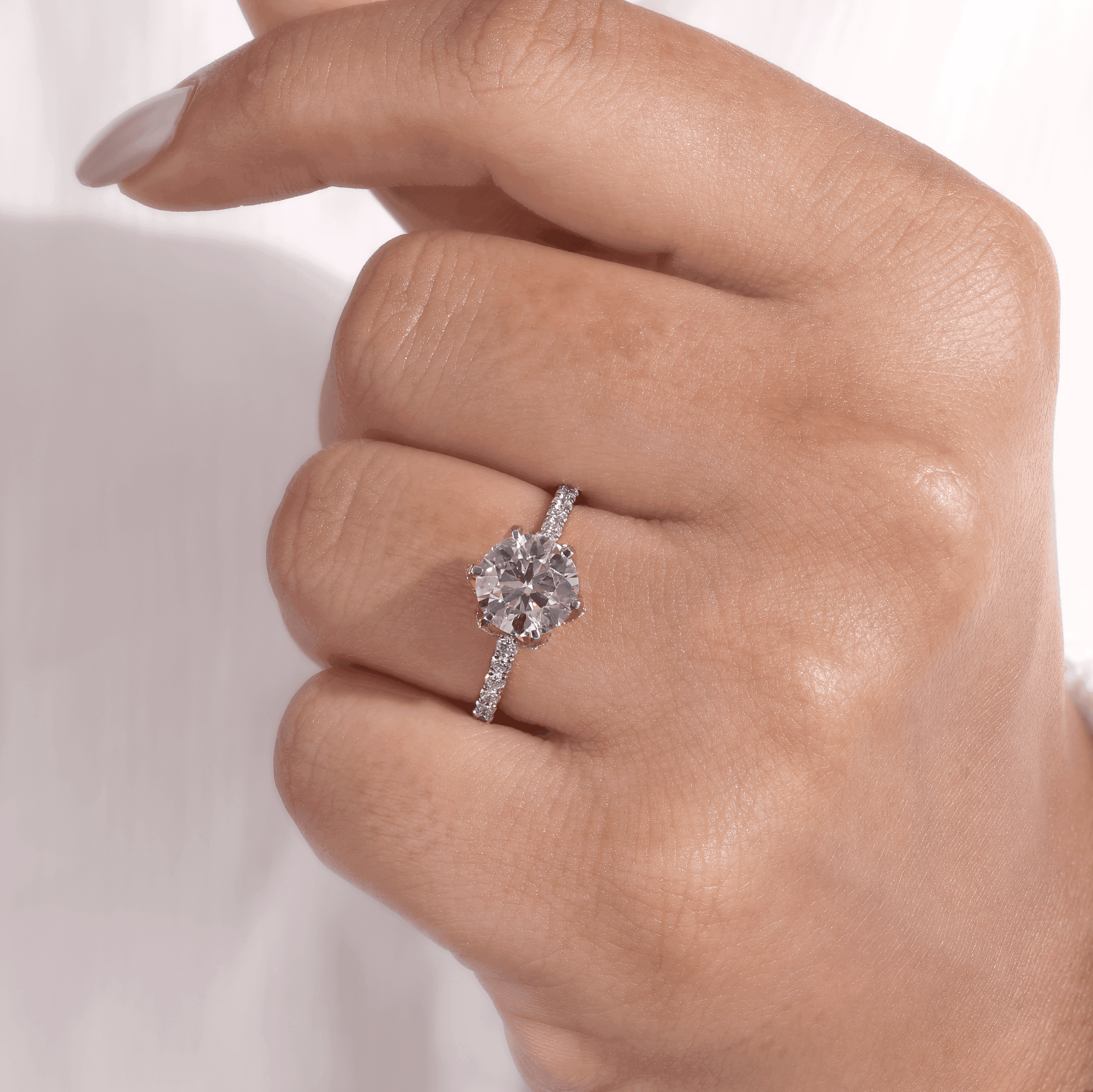 2.00CT Round Cut Solitaire Engagement Ring | Pavé Wedding Ring | Engagement Ring | Promise Ring | Gift for Her